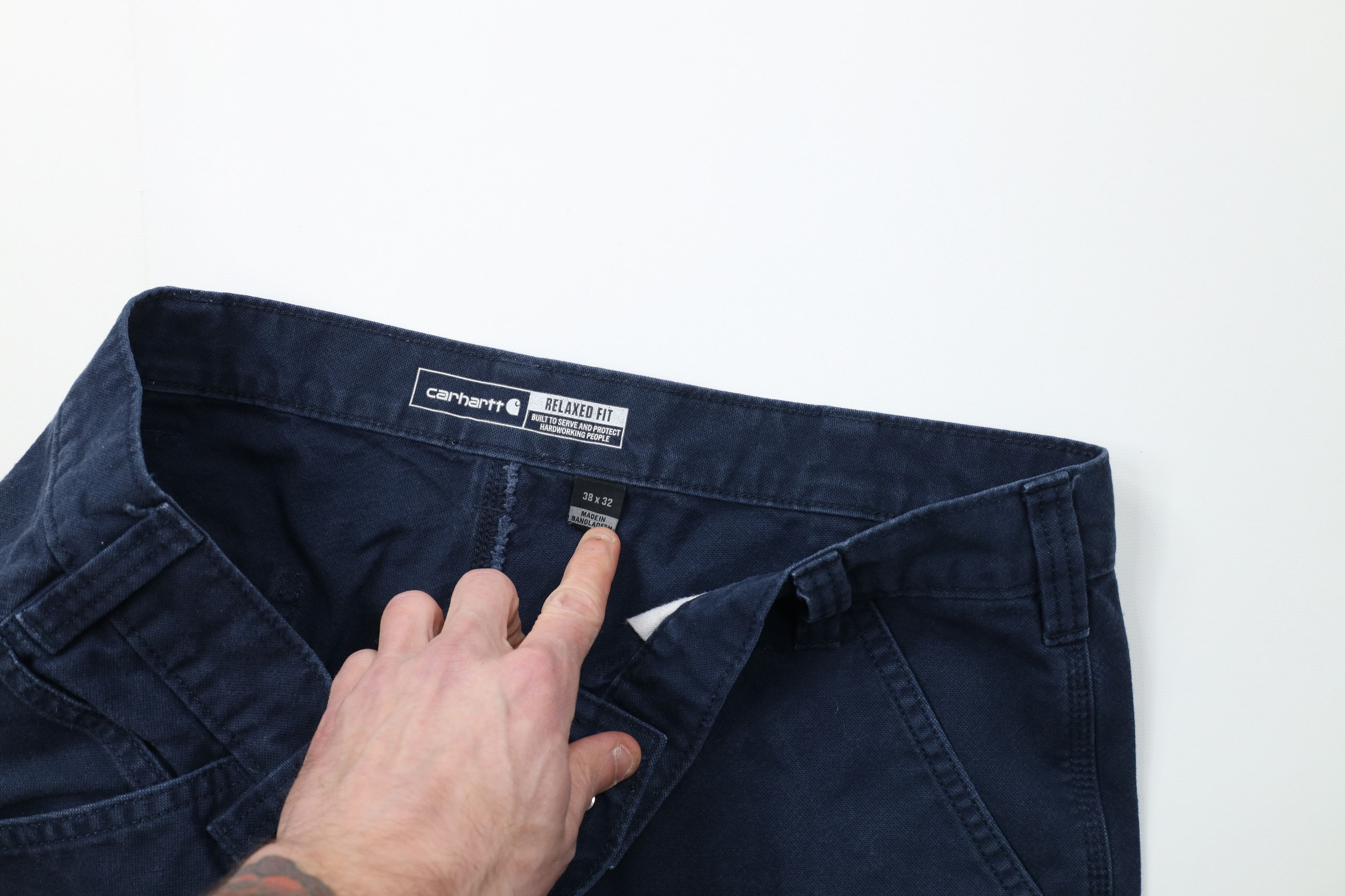 Carhartt Vintage Y2K Carhartt Wide Leg Dungaree Pants Navy Blue Size US 38 / EU 54 - 10 Thumbnail