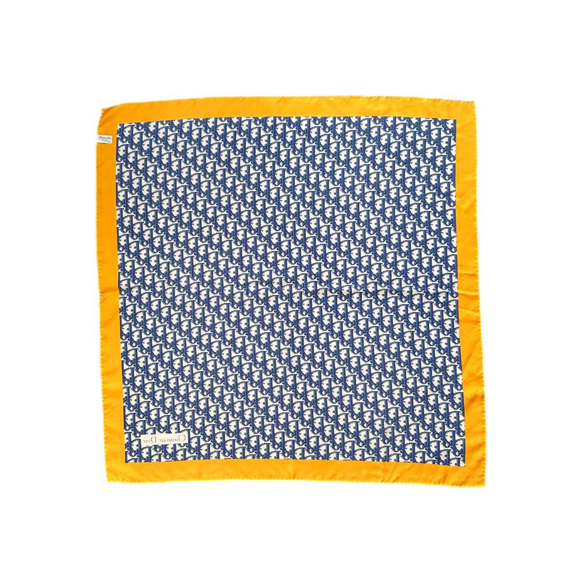 Vintage Blue Silk Christian Dior Scarf