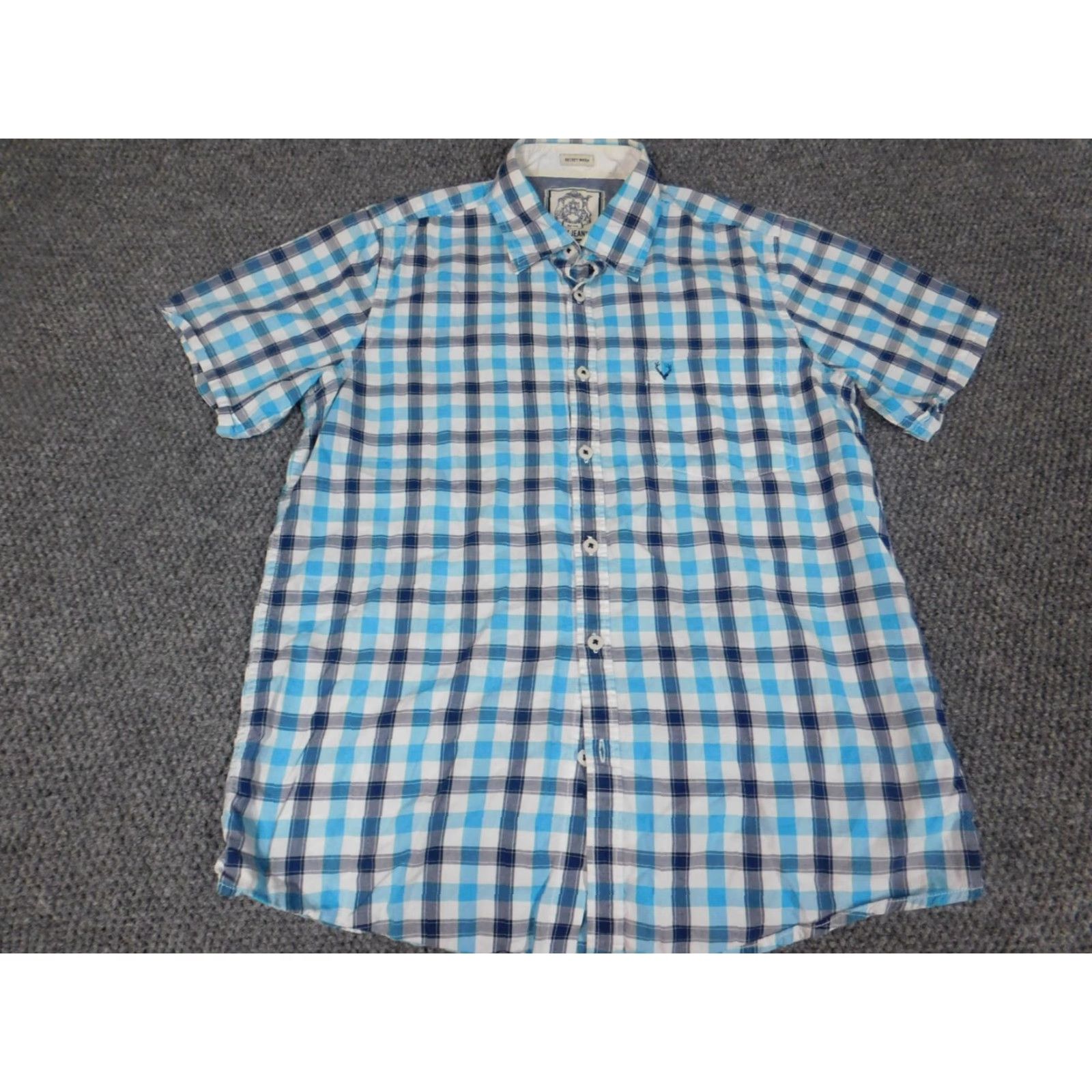 Vintage Solly Shirt Mens 39 Blue Plaid Button-Down Size US L / EU 52-54 / 3 - 3 Thumbnail