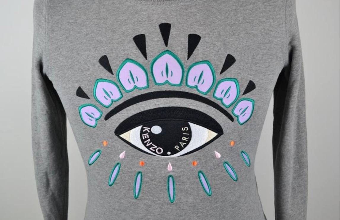 Kenzo Womens KENZO PARIS Grey Embroidered Eye Sweatshirt Size M Size M / US 6-8 / IT 42-44 - 3 Thumbnail