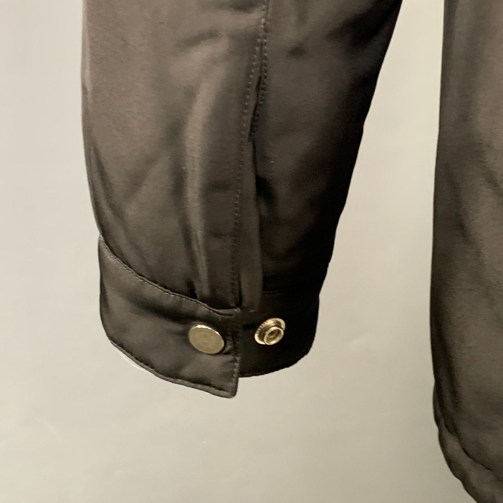 The Kooples THE KOOPLES Size XL Black Polyester Leather Trim Hooded Coat Size US XL / EU 56 / 4 - 5 Thumbnail