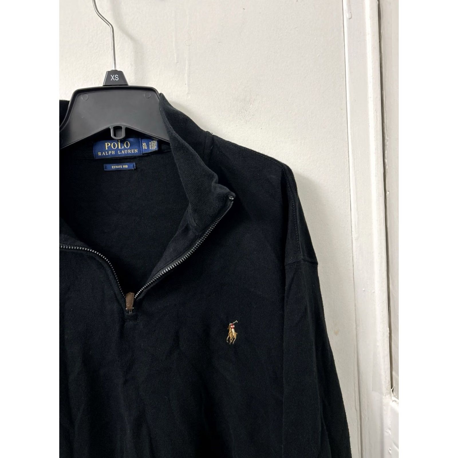 Polo Ralph Lauren Polo Ralph Lauren Estate Rib 1/4 Zip Mens Sweater Pullover L/S XL Black Knit Cotton Logo Zipper Pine Pony Vintage? No Size US XL / EU 56 / 4 - 4 Thumbnail