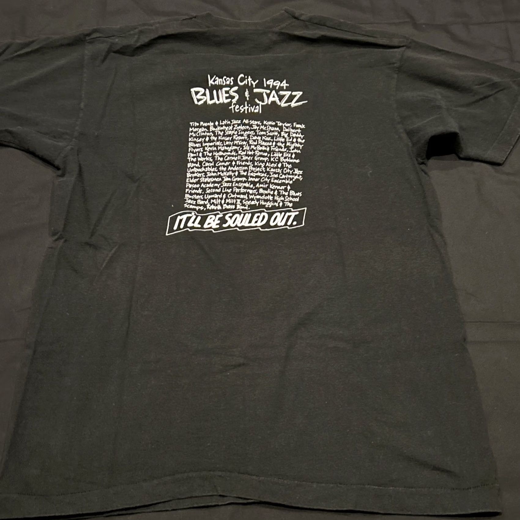 Fruit Of The Loom VINTAGE Pepsi JAZZ Festival Music Shirt Kansas City Blues 1994 L Black USA Mens Size US L / EU 52-54 / 3 - 5 Thumbnail