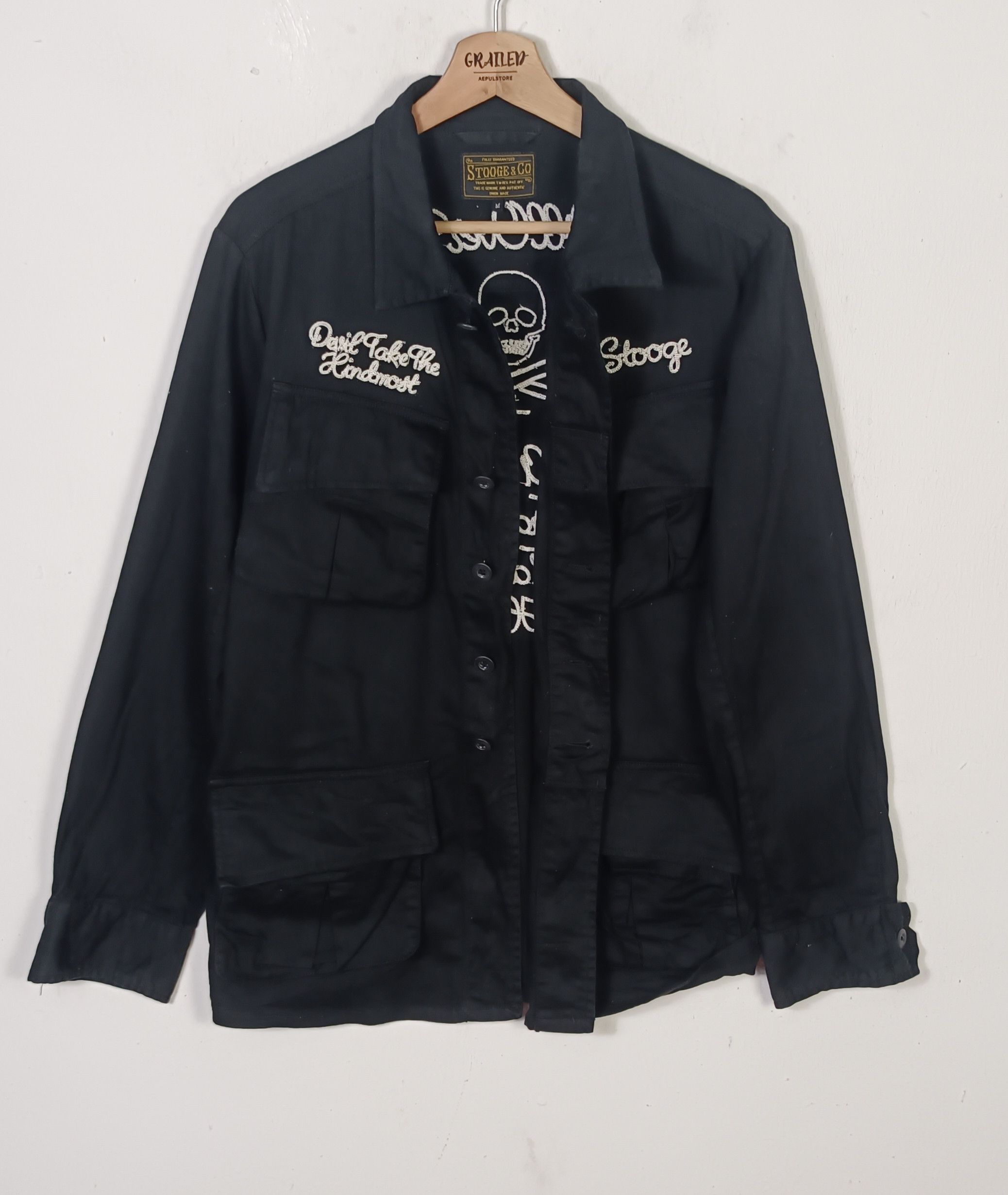 Japanese Brand Stooge & co Skull "Riding All OverThe World " Jacket Size US M / EU 48-50 / 2 - 12 Thumbnail