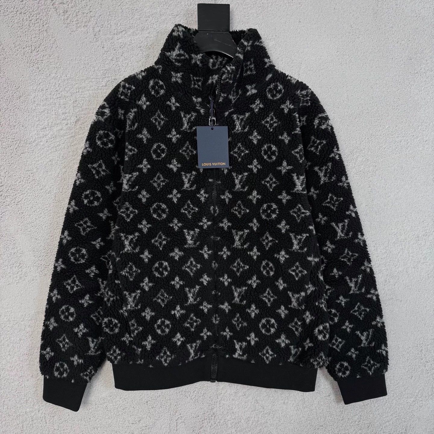 Louis Vuitton LV Black Full Print Logo Lambskin Jacket M Size US M / EU 48-50 / 2 - 1 Thumbnail