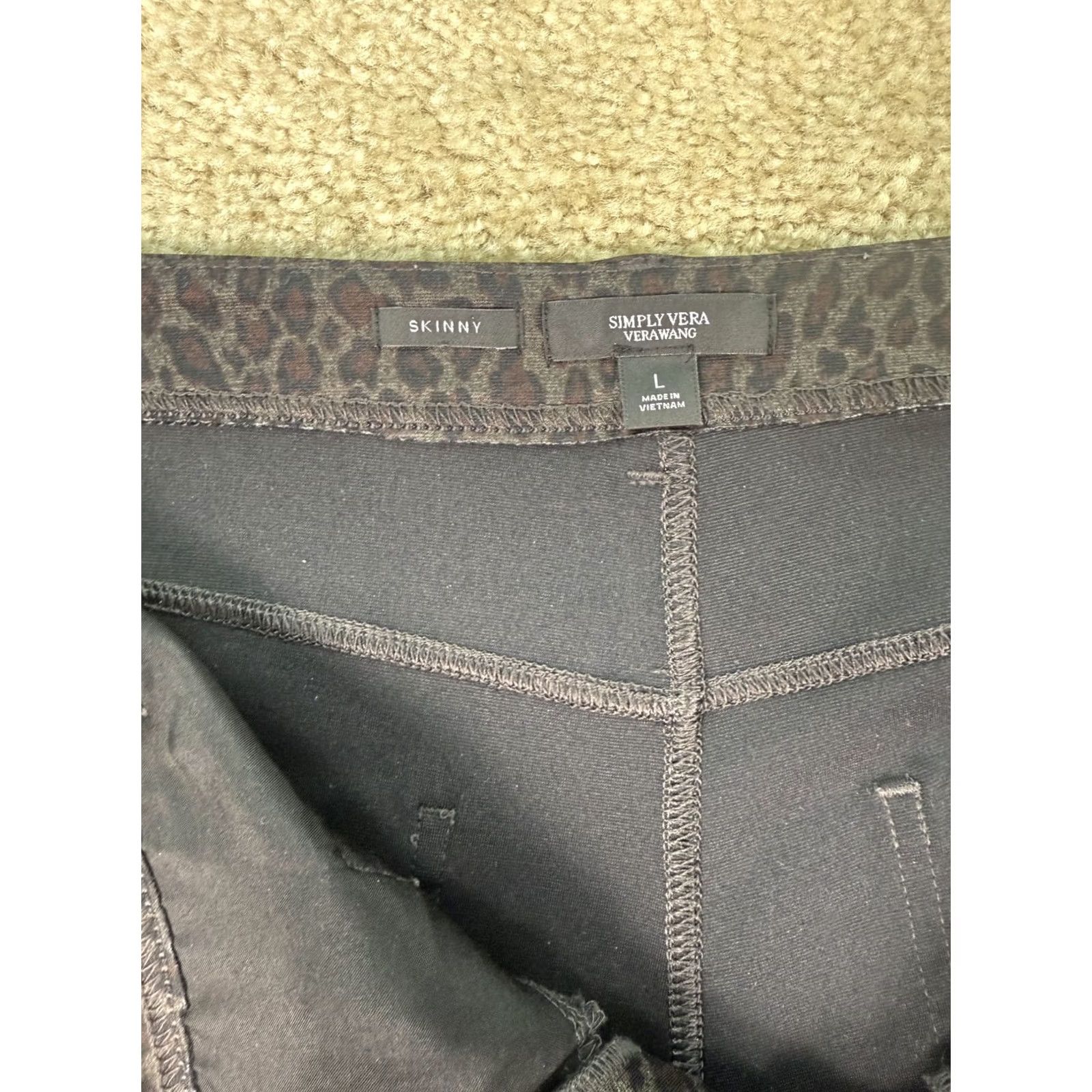 Vera Wang Vera Wang Pants Womens L Twill Leopard High Rise Skinny Officecore Multicolor Size 36" / US 14 / IT 50 - 6 Thumbnail
