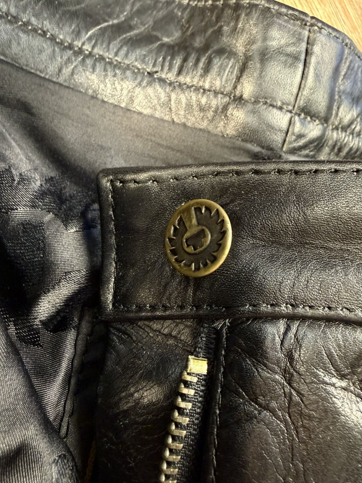 Belstaff Belstaff Vintage Leather Pants Men’s Biker Motorcycle Black Size US 31 - 3 Thumbnail