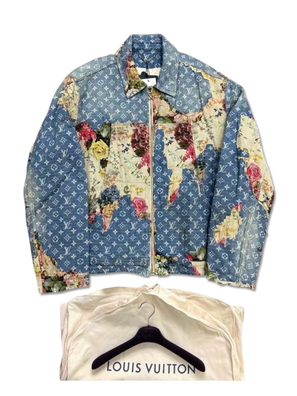 Louis Vuitton Louis Vuitton 52 Destroyed Patchwork Floral Monogram Denim Size US L / EU 52-54 / 3 - 1 Thumbnail
