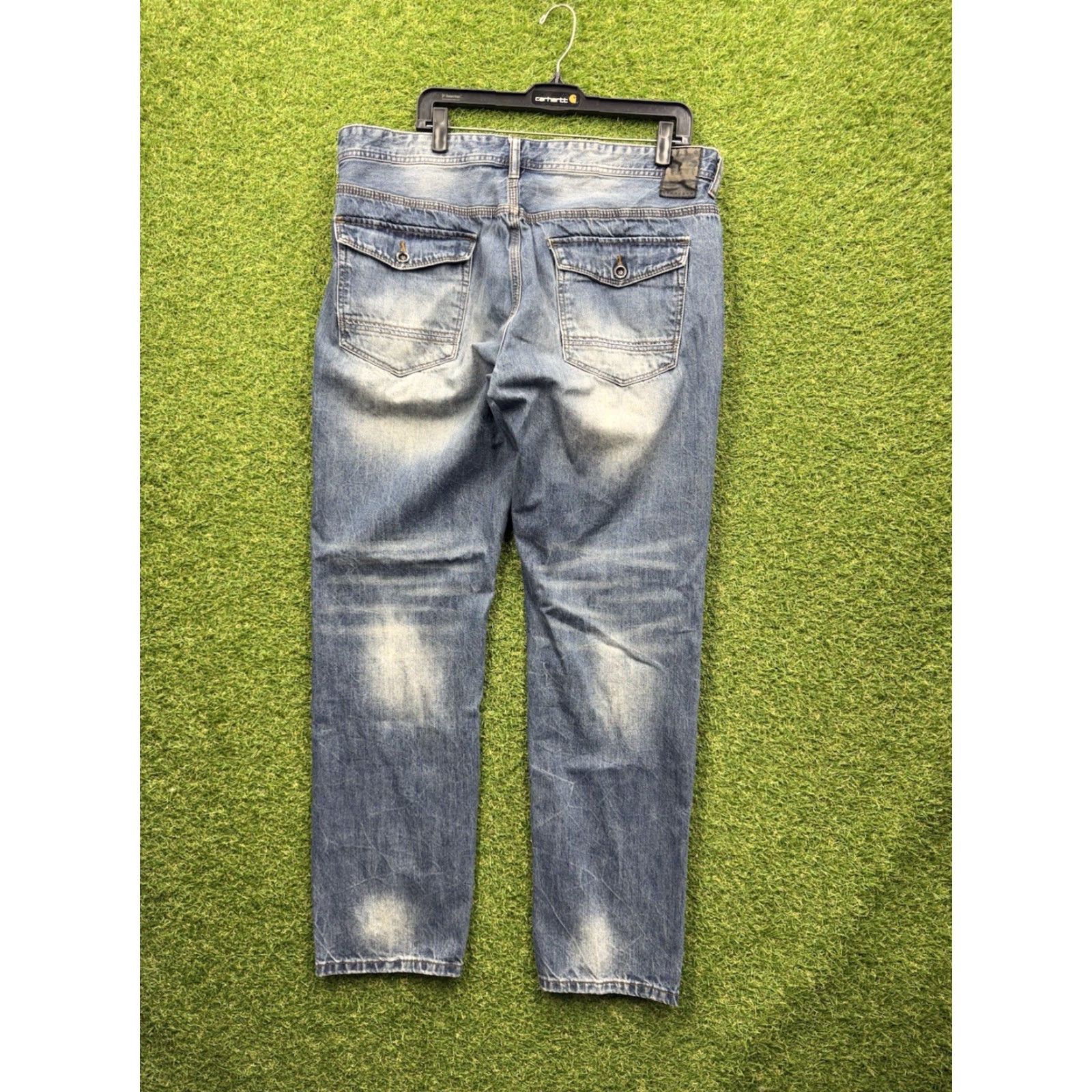 Sean John VINTAGE Sean John Jeans Mens 36 Medium Wash Denim Skater 90s Grunge Hip Hop City Punk Cargo 3D USA Logo 5-Pocket Style Relaxed Mens Size US 36 / EU 52 - 2 Thumbnail