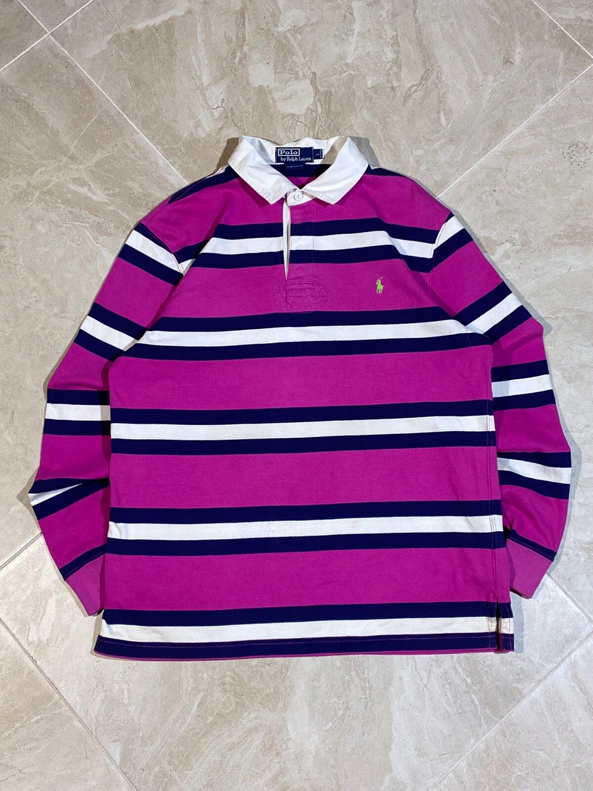 Pre-owned Polo Ralph Lauren X Vintage Polo Ralph Laurent Hype Y2k Streetwear Rugby Shirt In Pink