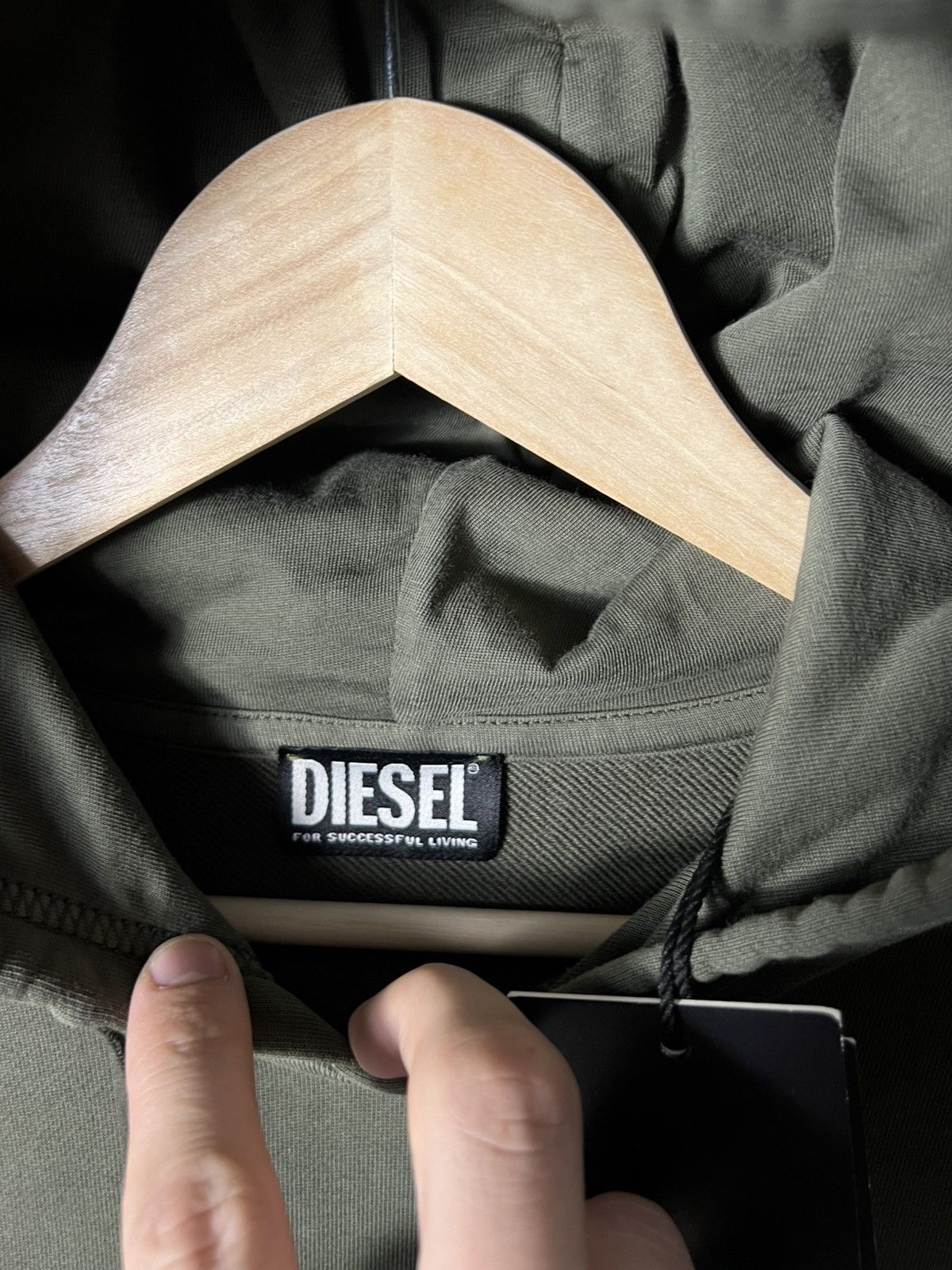 Diesel 🔥NWT Diesel Smile in Life Washed Logo Hoodie Olive Green L Size US L / EU 52-54 / 3 - 10 Thumbnail