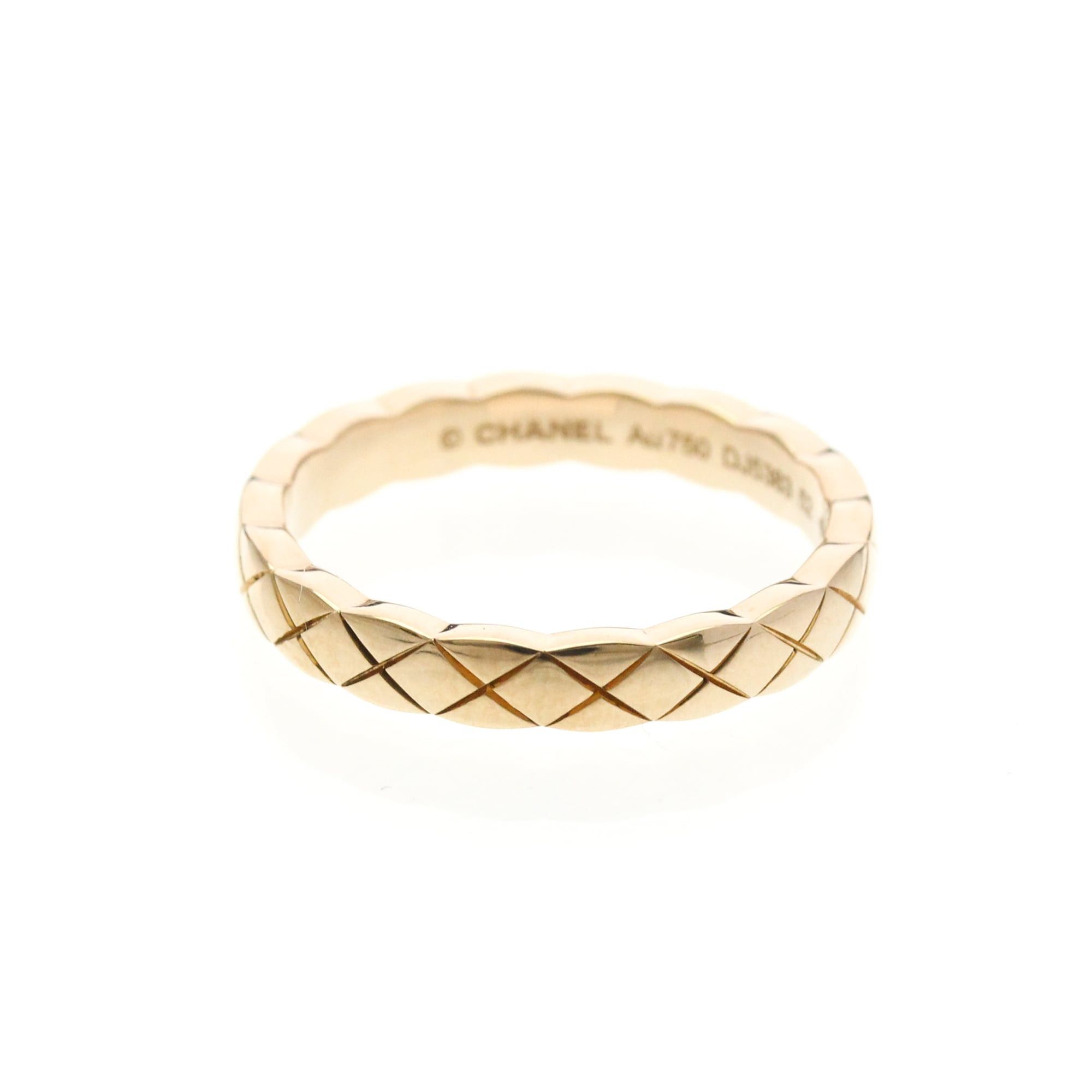 Chanel Chanel Coco Crush Ring Mini Model Pink Gold (18K) Fashion No Stone Band Ring Pink Gold Size ONE SIZE - 1 Thumbnail