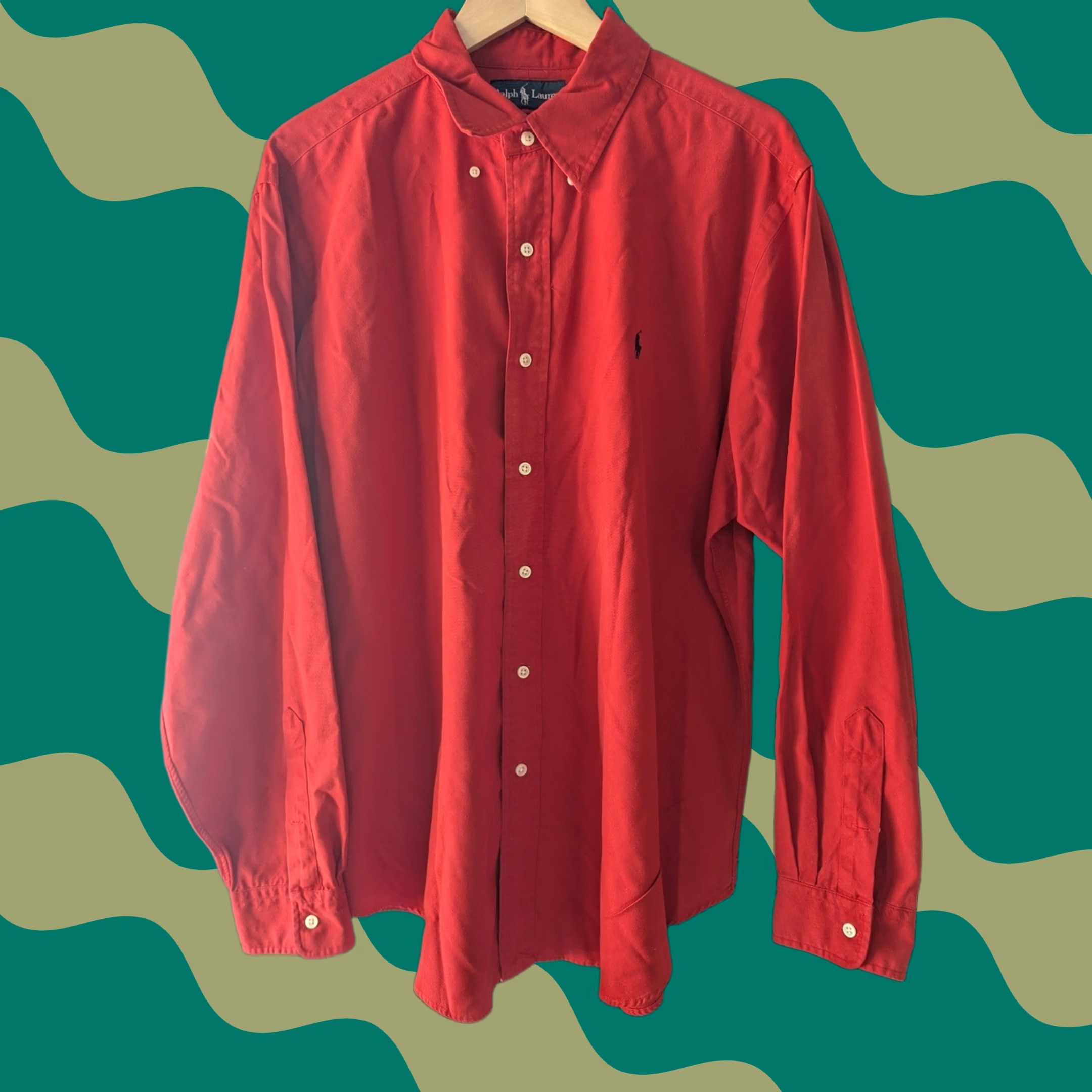 Ralph Lauren Ralph Lauren Classic Red Button Down Long Sleeve Shirt XL Navy Pony Size US XL / EU 56 / 4 - 1 Thumbnail