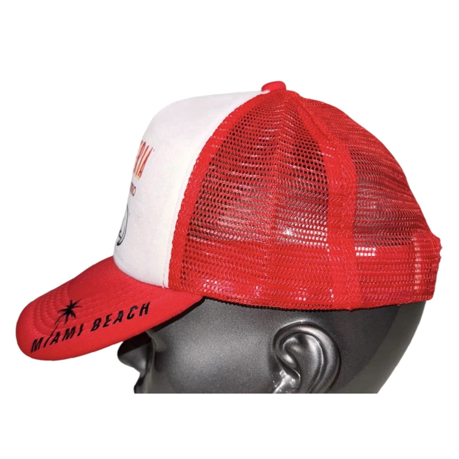 Vintage Unbranded Trucker Hat Red Beach Adjustable One Size Men La Cerveceria De Barrio Miami Beach Red Trucker Hat Adjustable Size ONE SIZE - 2 Thumbnail