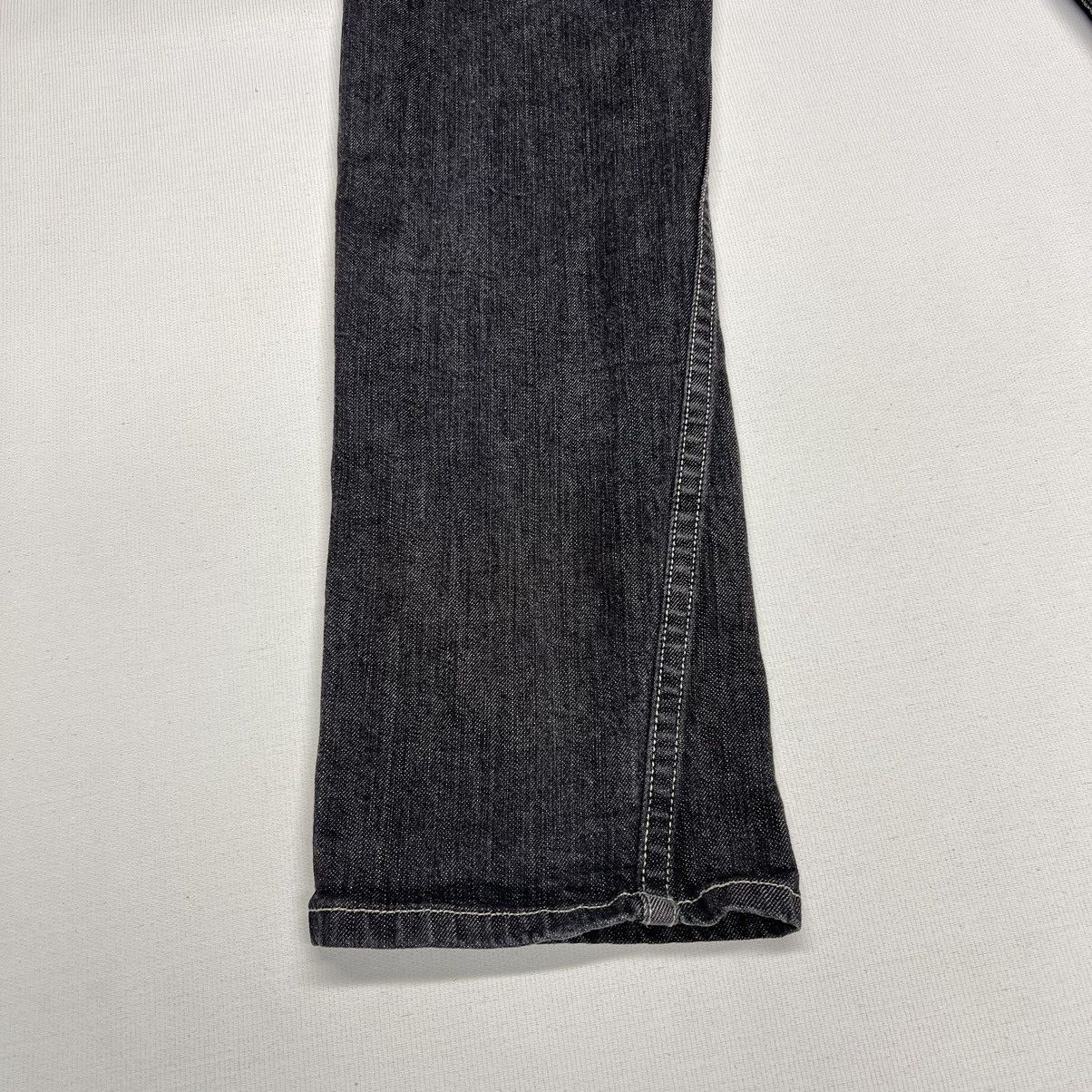 Levi's Levis Slim Straight Jeans Black Green Stitch Pockets Denim Size US 33 - 18 Thumbnail