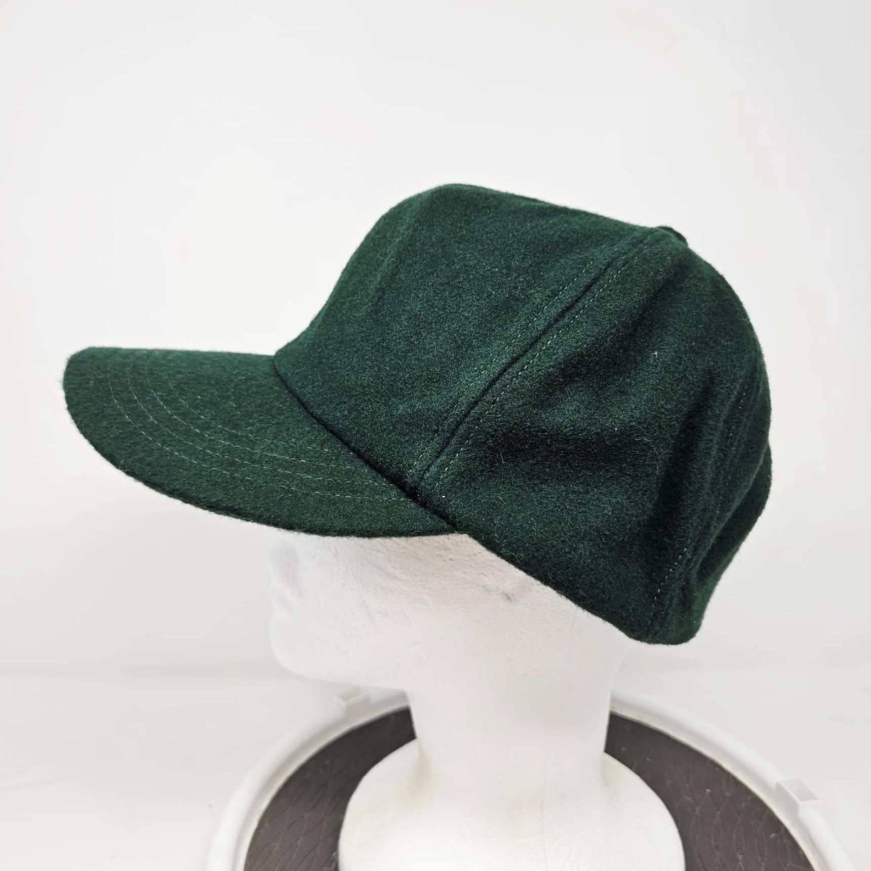 Vintage VINTAGE Green Wool Trapper Hat Mens Wool Trapper Hat M Green Hunting Winter Ear Flap Made in USA 80s Size ONE SIZE - 3 Thumbnail