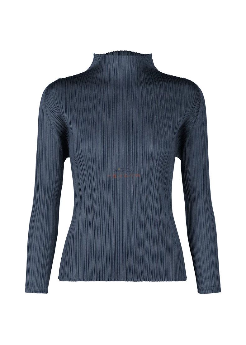 Issey Miyake Issey Miyake size:3 Blue pleated long-sleeved shirt Size XS / US 0-2 / IT 36-38 - 1 Thumbnail