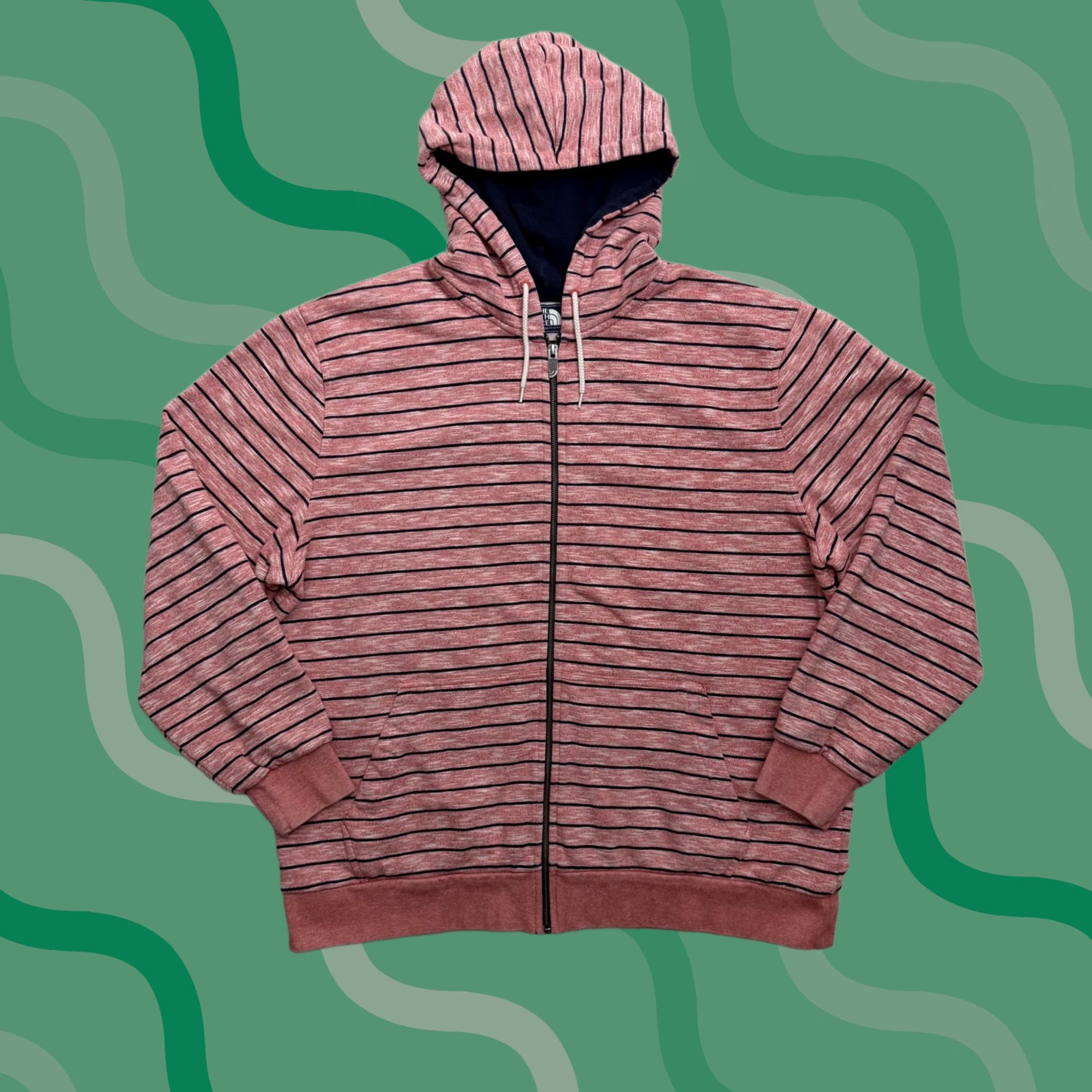 The North Face The North Face Hoodie Jacket Mens 2XL Red Striped Full Zip Knit Cotton Blend Size US XXL / EU 58 / 5 - 1 Thumbnail