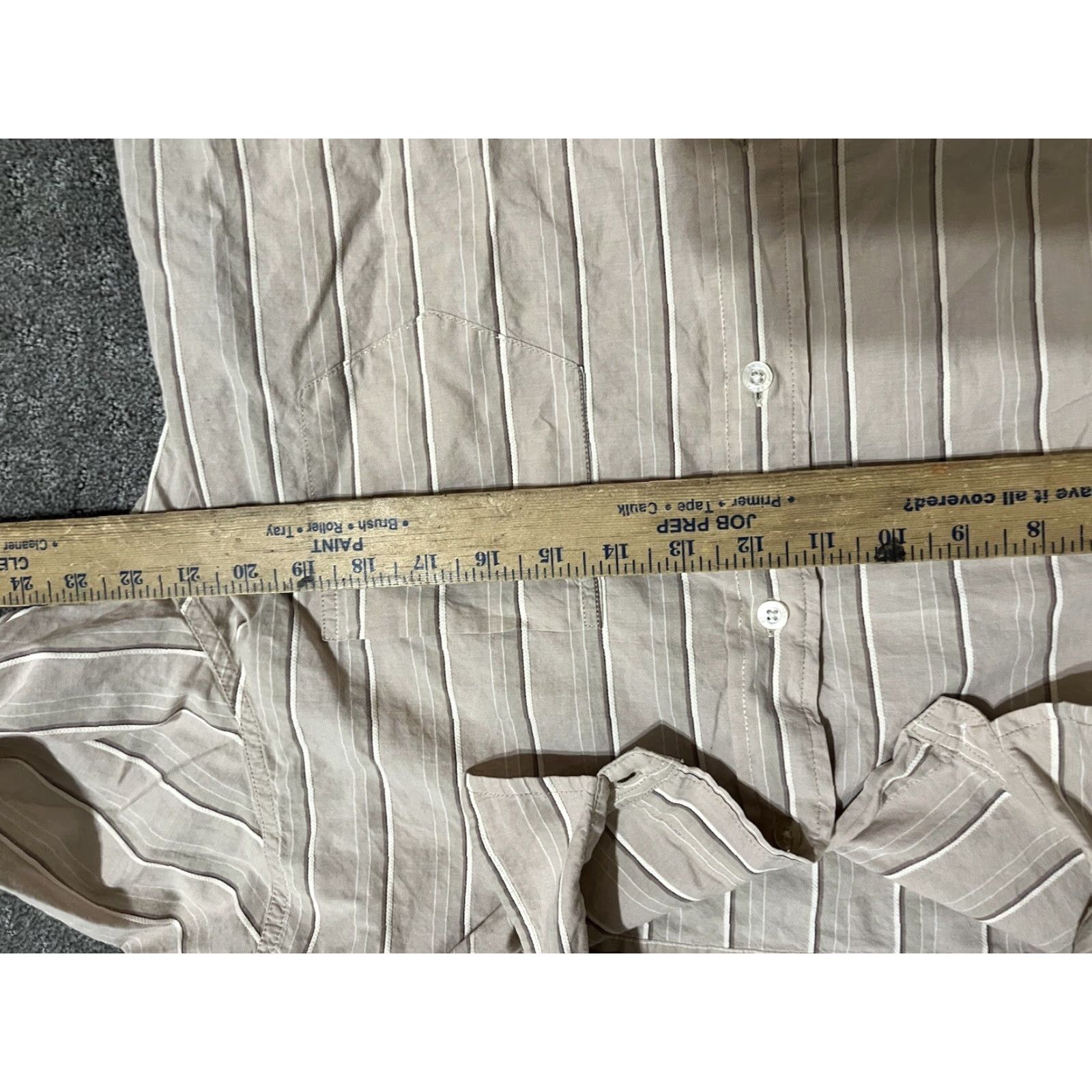 American Eagle Outfitters American Eagle Outfitters Shirt Mens Large Beige Striped Long Sleeve Button-Down Size US L / EU 52-54 / 3 - 4 Thumbnail
