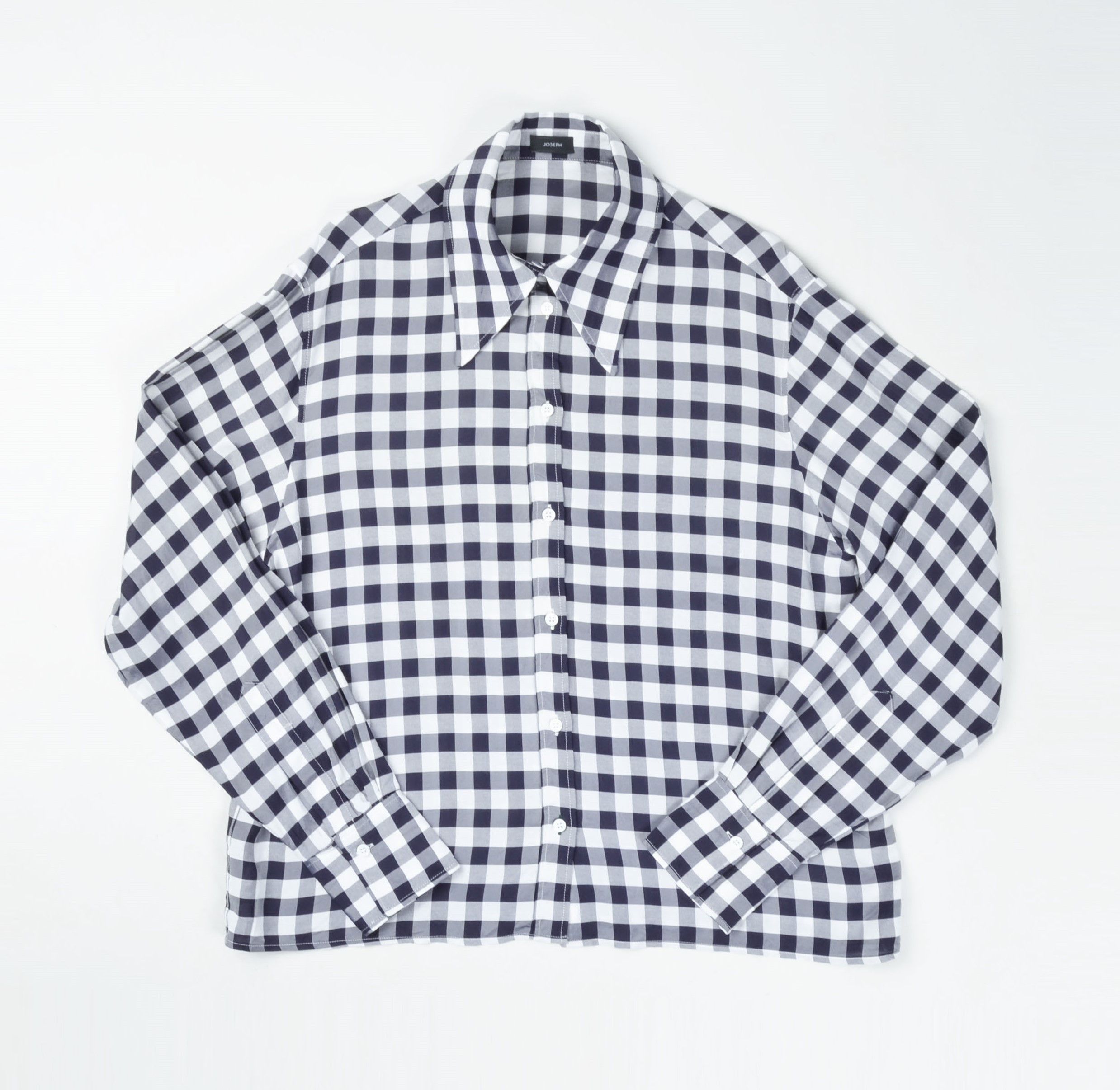 Joseph Joseph Checkered Blue Long Sleeve Button Up Shirt Size S / US 4 / IT 40 - 4 Thumbnail