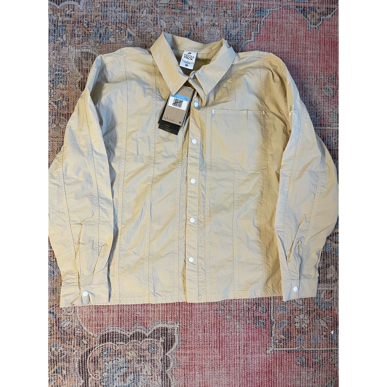 Nike NWT Tech Pack Men's Casual Button Up Shirt Tan Size Medium Size US M / EU 48-50 / 2 - 1 Thumbnail