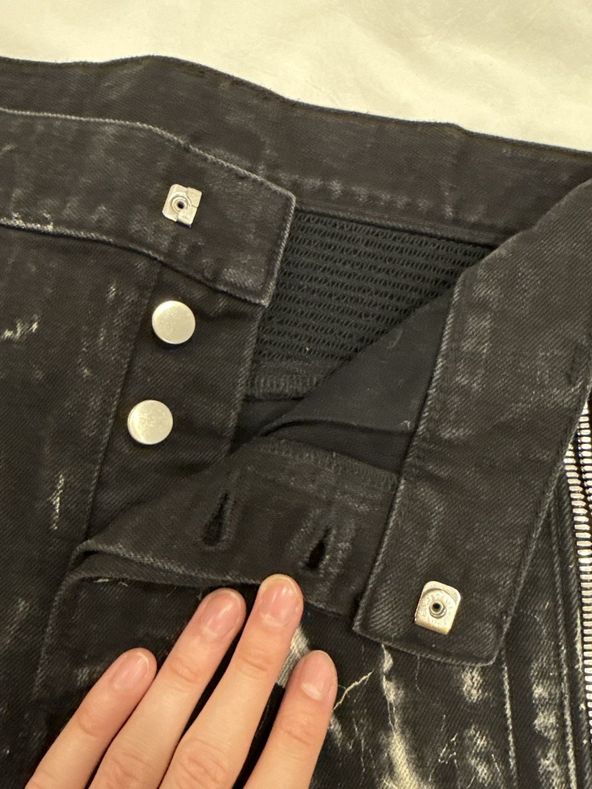Balmain Balmain Black White Marble Biker Skinny Jeans Size US 29 - 10 Thumbnail