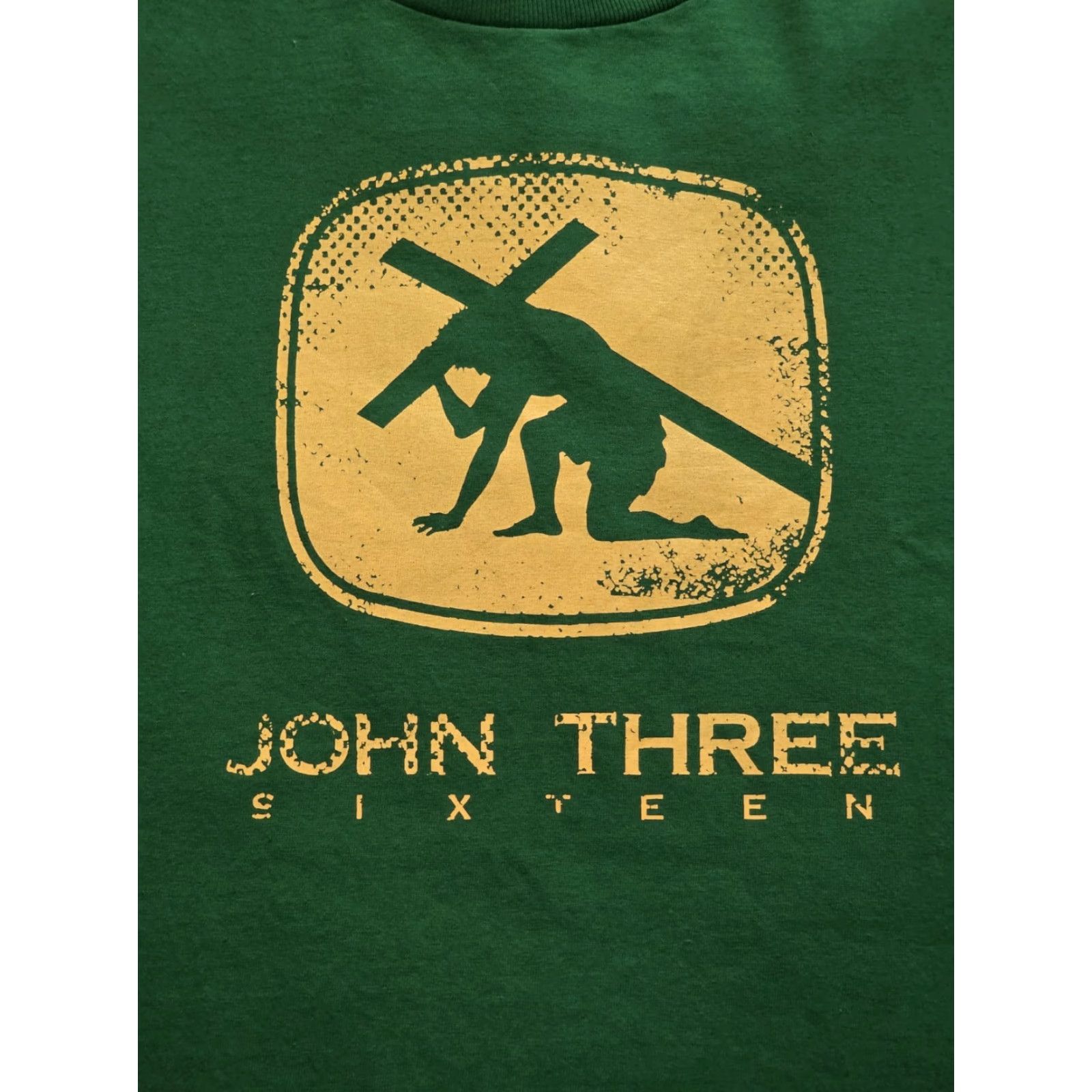 John Deere VINTAGE Alstyle John Deere Green 3:16 Jesus Tee T Shirt Mens XL Crew Neck Short Sleeve Graphic Print Cotton Green All Seasons Men's T-Shirt Size US XL / EU 56 / 4 - 3 Thumbnail