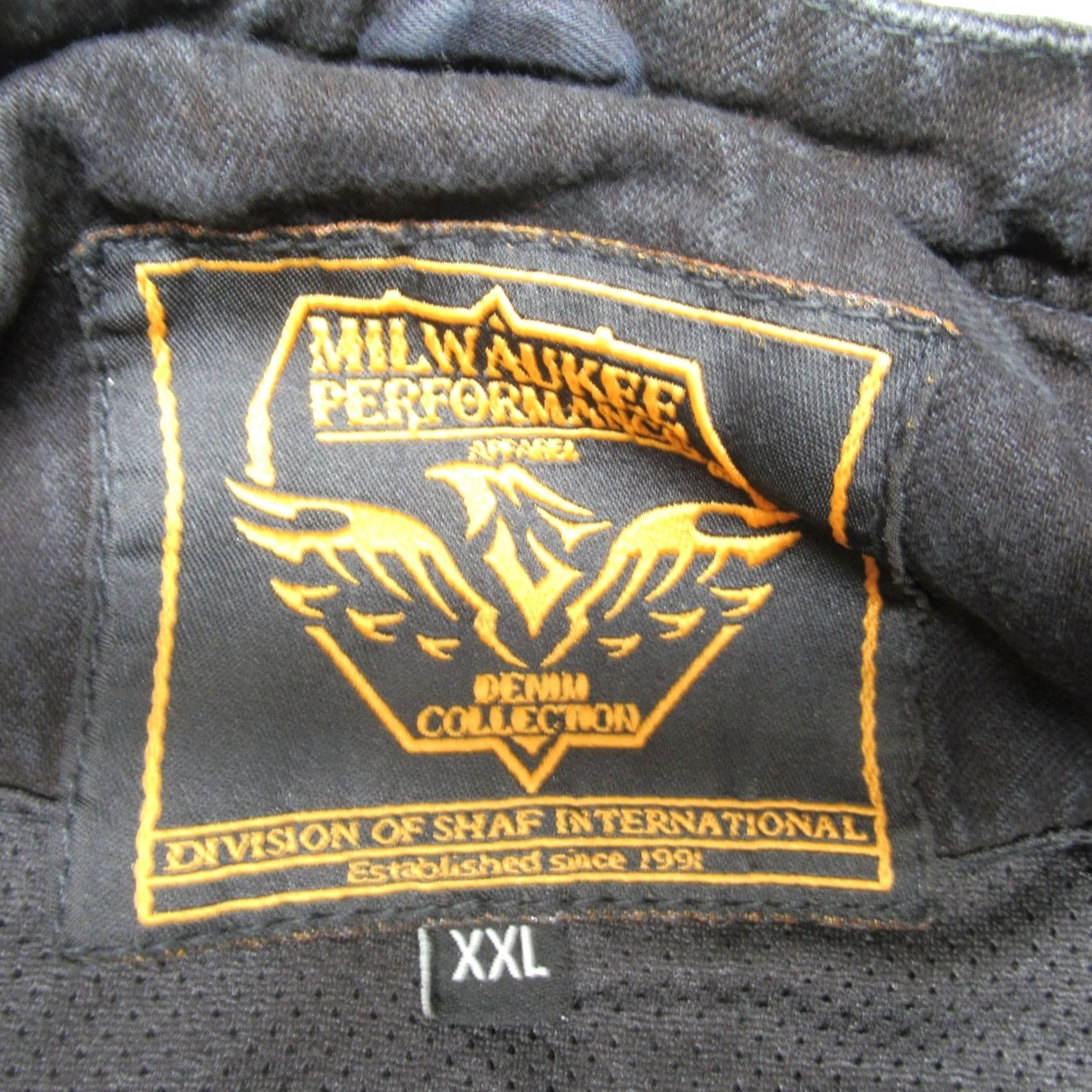 Vintage Milwaukee Performance Black Denim Motorcycle Vest Mens 2XL Biker Denim Vest Front Zip Snap Button Pockets Short Jacket Size US XXL / EU 58 / 5 - 5 Thumbnail