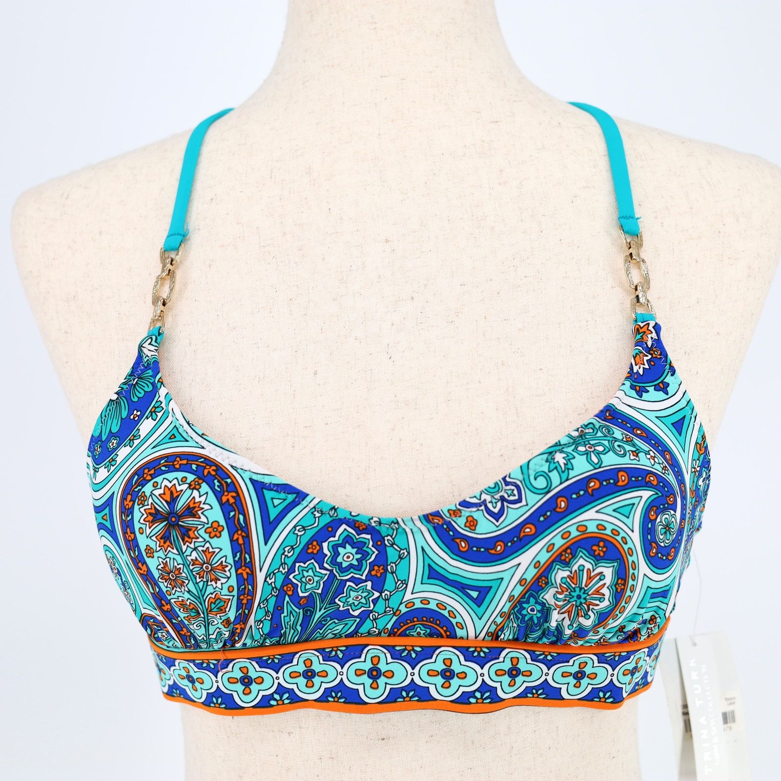 Trina Turk Trina Turk Women Blue Paisley Swimsuit Bikini Top Size US 6 Size ONE SIZE - 3 Thumbnail