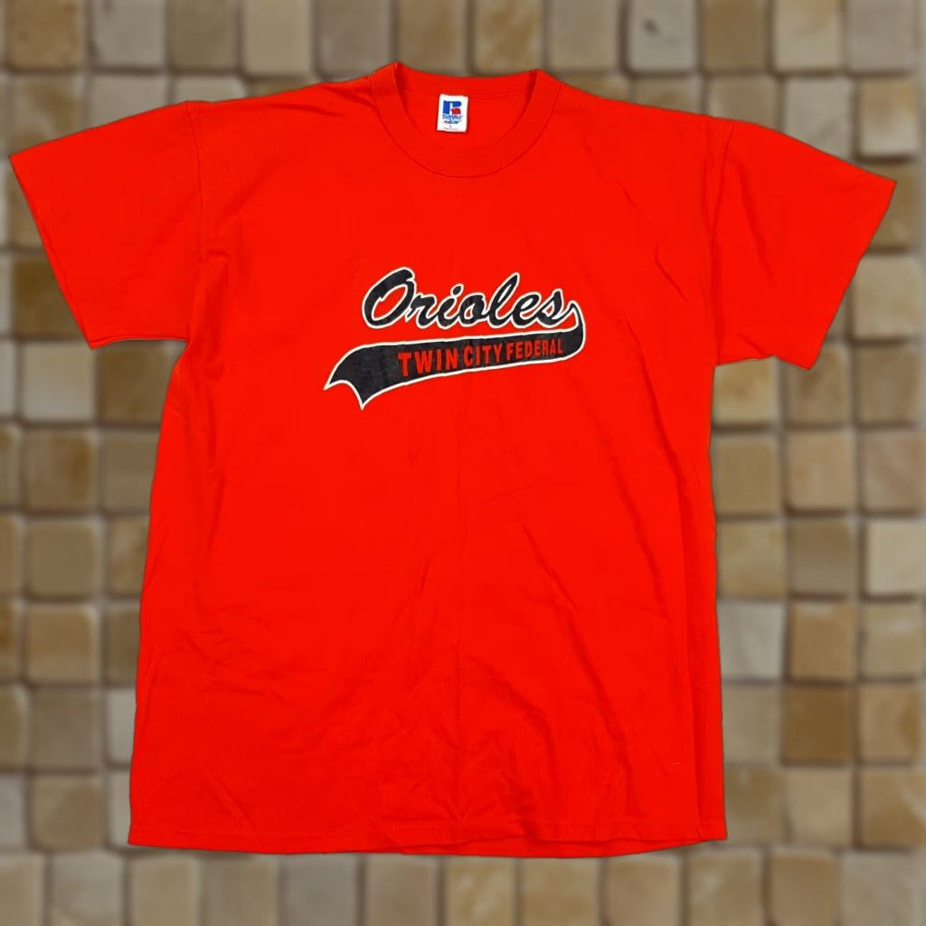Russell Athletic VINTAGE Baltimore Orioles Script Men's M MLB Baseball Retro 80s 90s T Shirt Nike Size US M / EU 48-50 / 2 - 1 Thumbnail