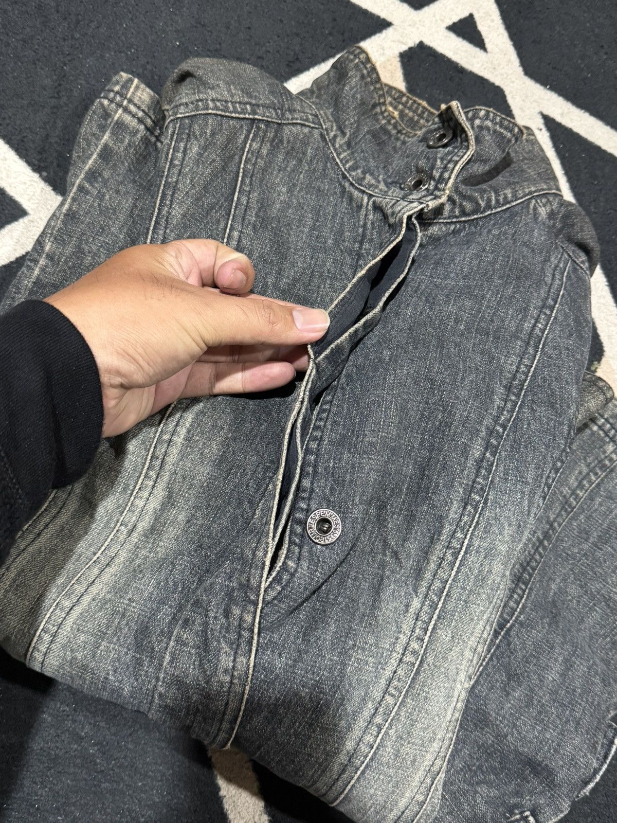 5351 POUR LES HOMMES Washed Jacket Denim Coated 5351 Pour Less Homme Size US S / EU 44-46 / 1 - 5 Thumbnail