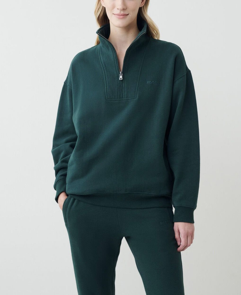 Roots ROOTS Half Zip Stein Gender Free - Green Shadow Size US L / EU 52-54 / 3 - 3 Thumbnail