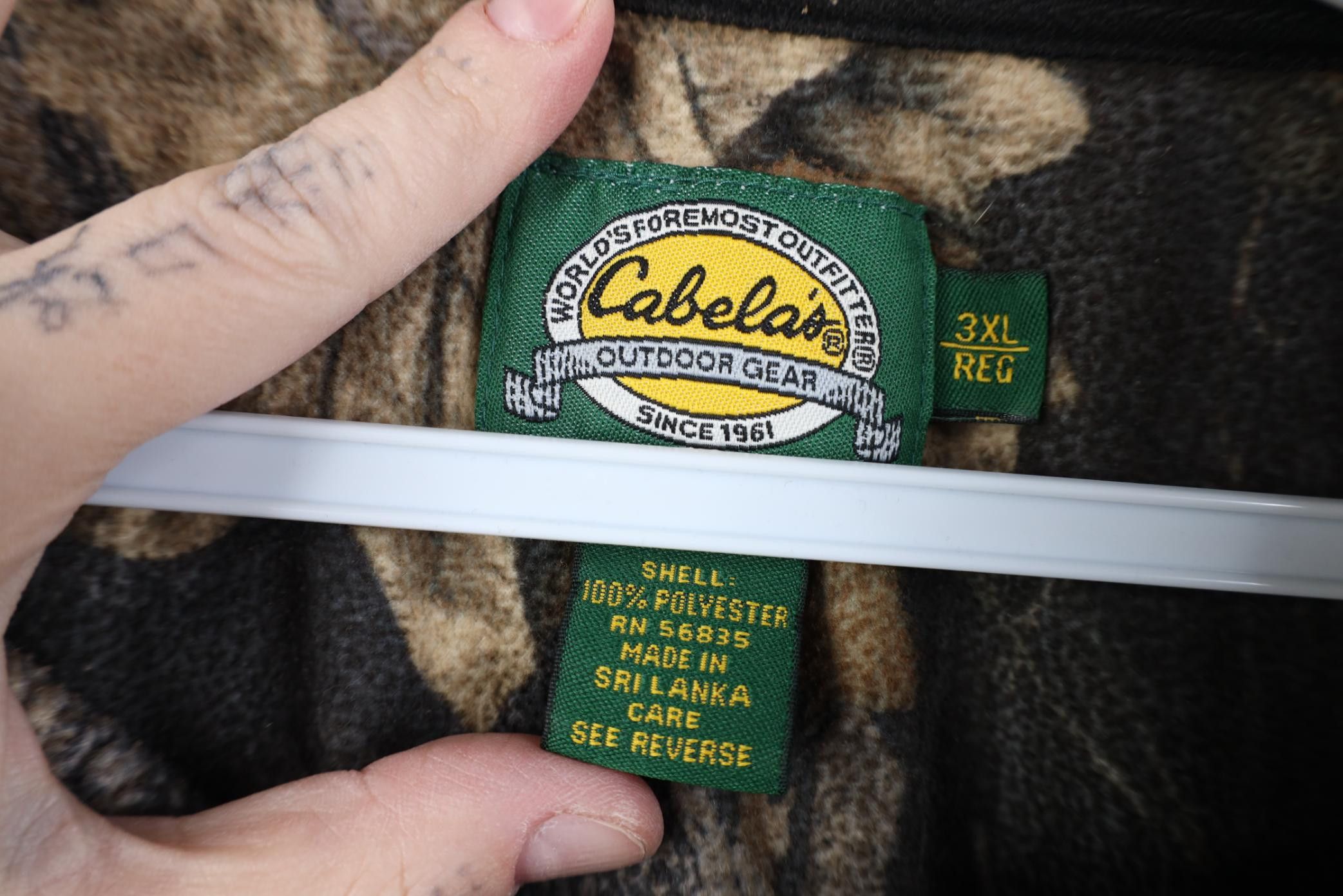 Cabelas Vintage 90s Y2K Cabelas Camouflage Fleece Henley Sweater Size US XXL / EU 58 / 5 - 7 Thumbnail
