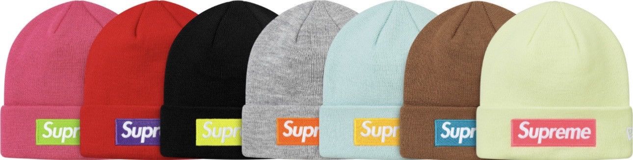 New Era × Supreme FW17 Supreme New Era Box Logo Beanie Ice Blue Size ONE SIZE - 14 Thumbnail
