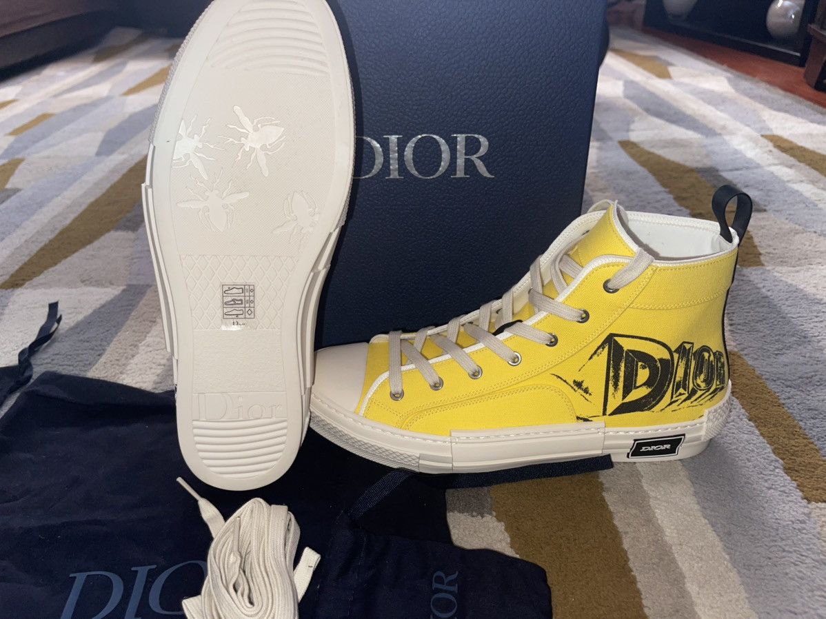 Dior Dior B23 High Top Yellow Astero-Dior Size US 12 / EU 45 - 17 Thumbnail