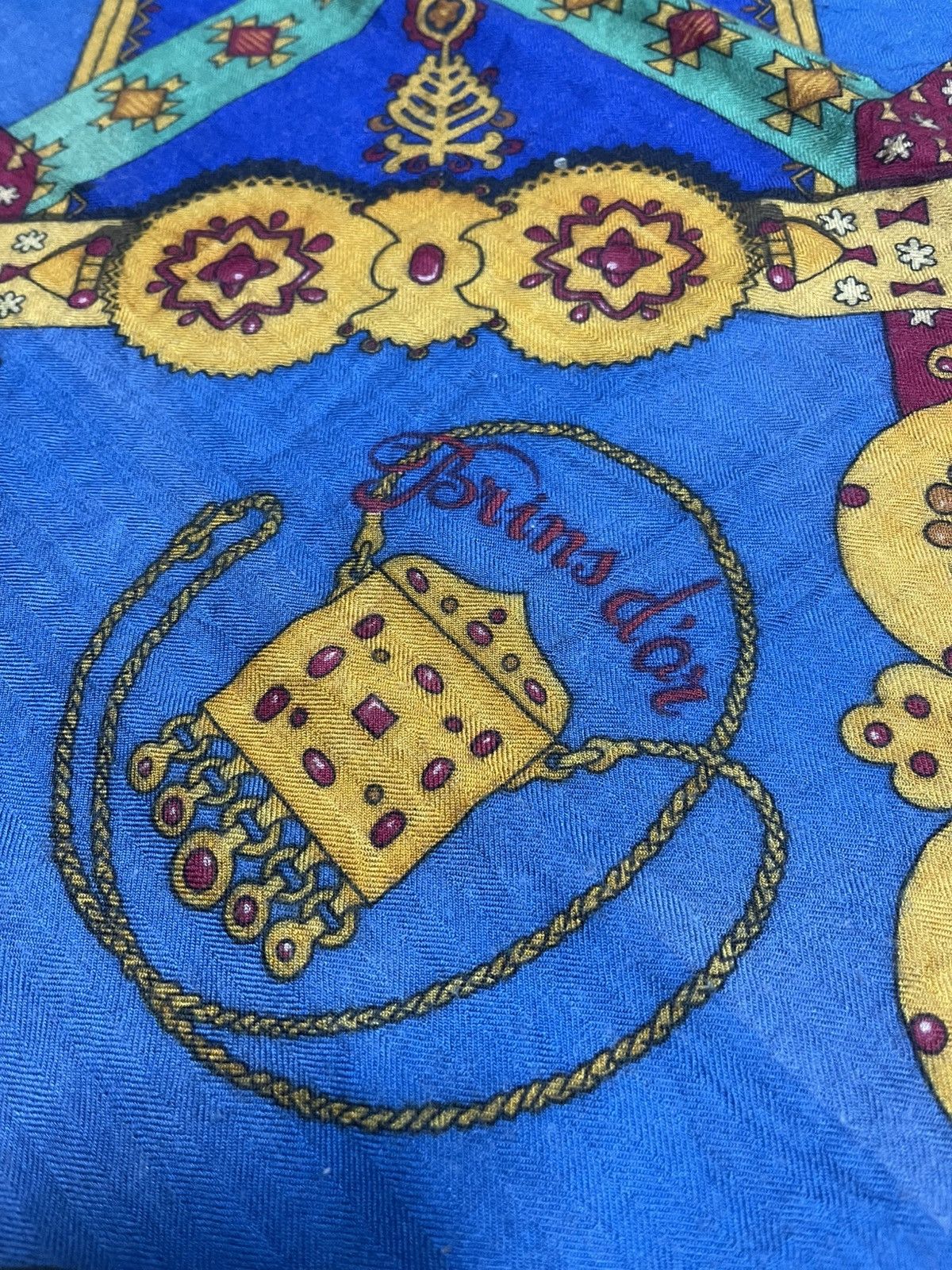 Hermes HERMÈS Vintage Silk Cashmere BRINS D'OR stole shawl Size ONE SIZE - 8 Thumbnail