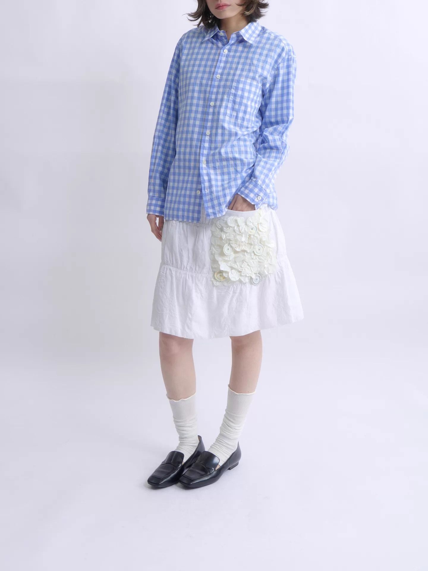 Prada PRADA 13AW Men's Blue and White Gingham Shirt Size US XS / EU 42 / 0 - 2 Thumbnail
