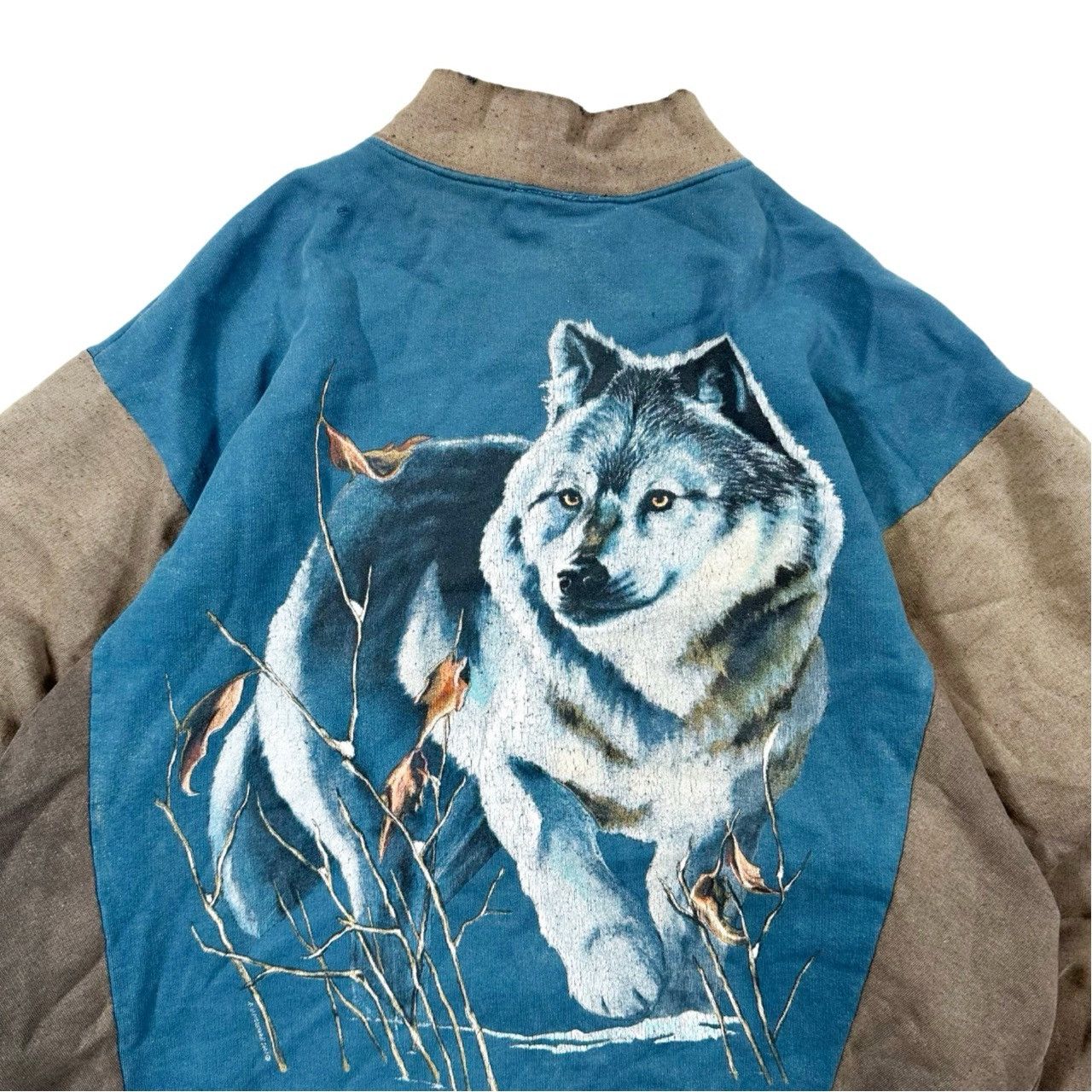 Vintage Vintage 90s Big Print Wolf Nature Button Up Sweater Size US M / EU 48-50 / 2 - 5 Thumbnail
