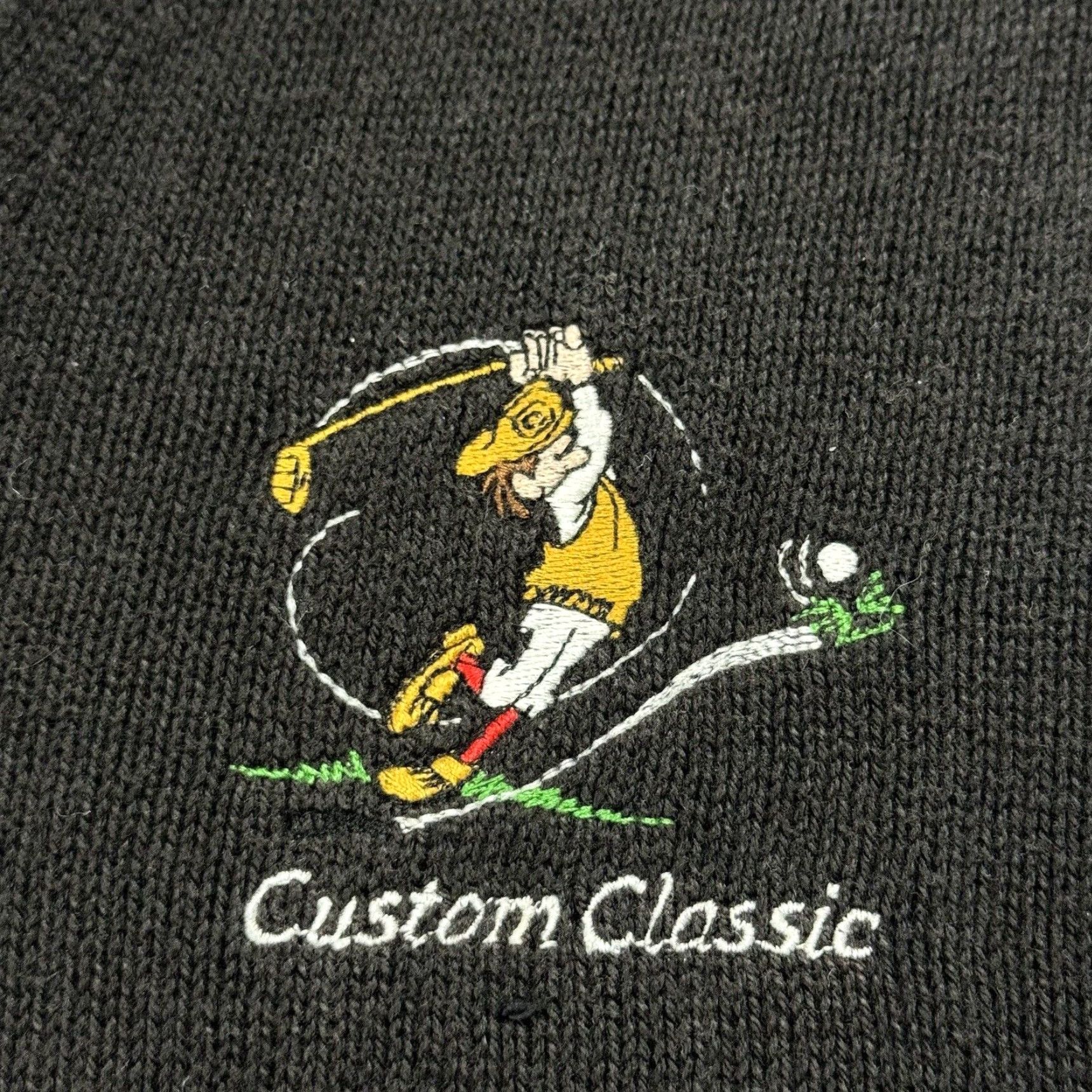 Vintage VINTAGE PICKERING GOLF SWEATER PULLOVER XL BLACK EMBROIDERED 80s MENS Size US XL / EU 56 / 4 - 3 Thumbnail