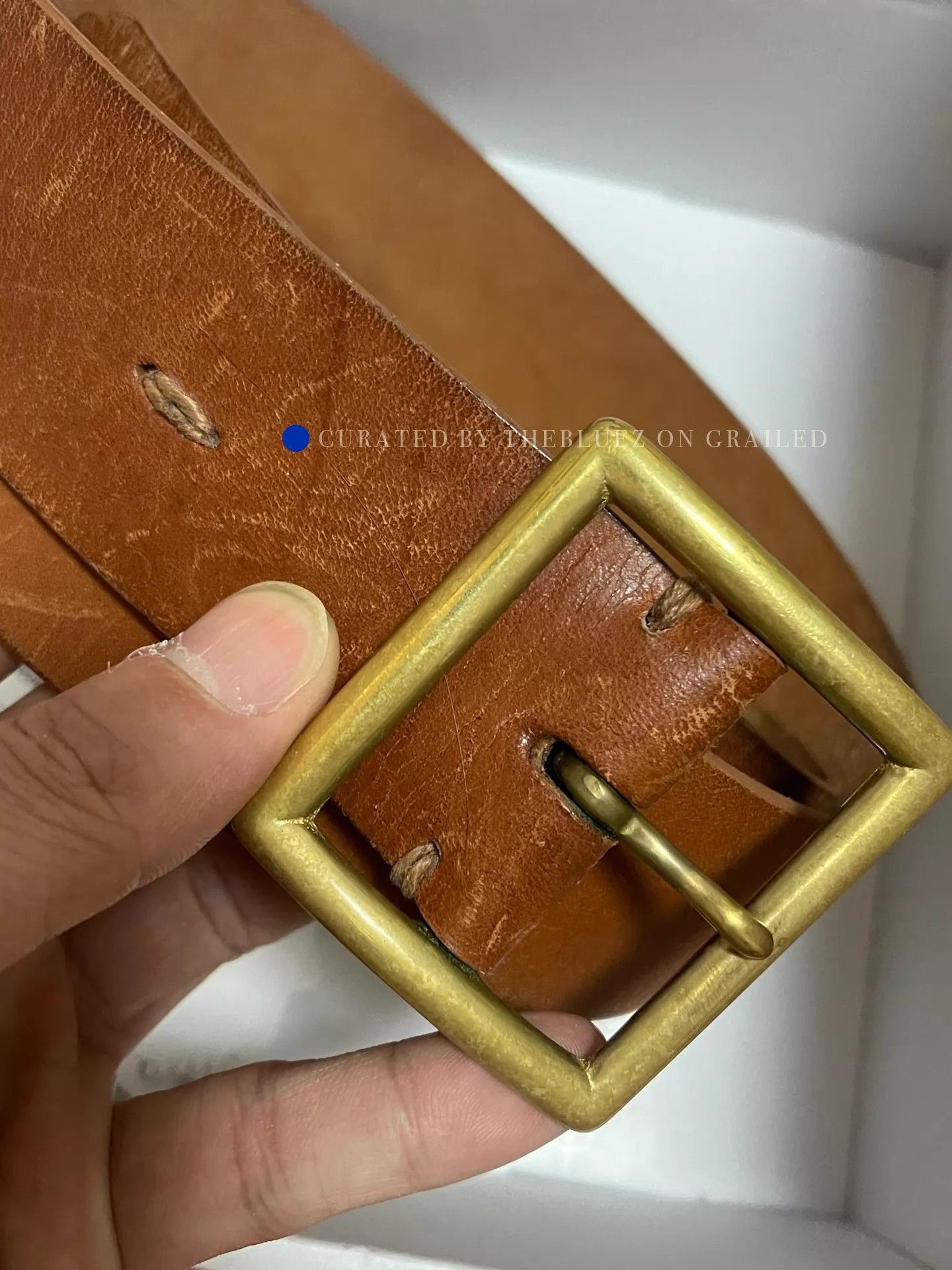 Visvim Aged Brass Brown Leather Belt Size ONE SIZE - 1 Thumbnail