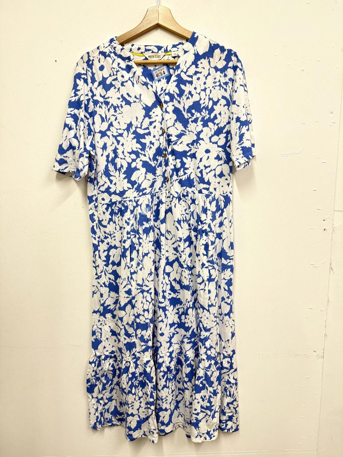 Other White Stuff Blue and White Floral Button-Front Dress UK 16 / Size XL / US 12-14 / IT 48-50 - 1 Thumbnail