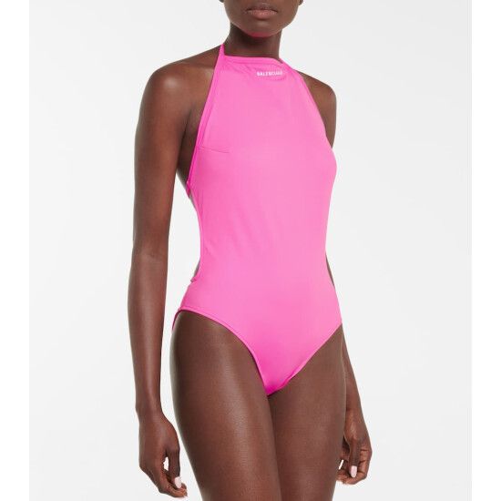 Balenciaga o1in1g0824 Halterneck Swimsuit in Pink Size M / US 6-8 / IT 42-44 - 2 Thumbnail