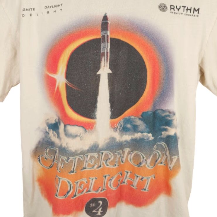 Vintage Rythm T-Shirt Mens Size Large Beige Afternoon Delight #4 OVERSIZED Crew Neck Short Sleeve Cotton Beig e Size US L / EU 52-54 / 3 - 2 Thumbnail