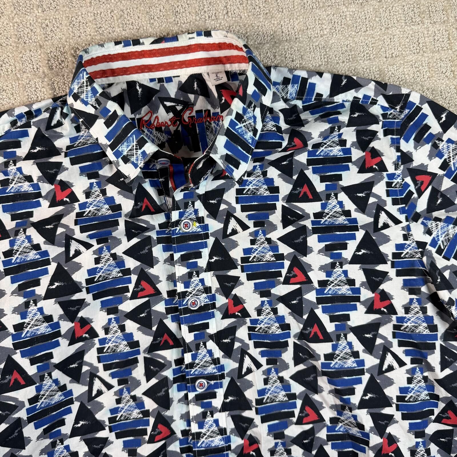 Robert Graham Robert Graham Geometric Print Button Up Shirt Size US L / EU 52-54 / 3 - 2 Thumbnail