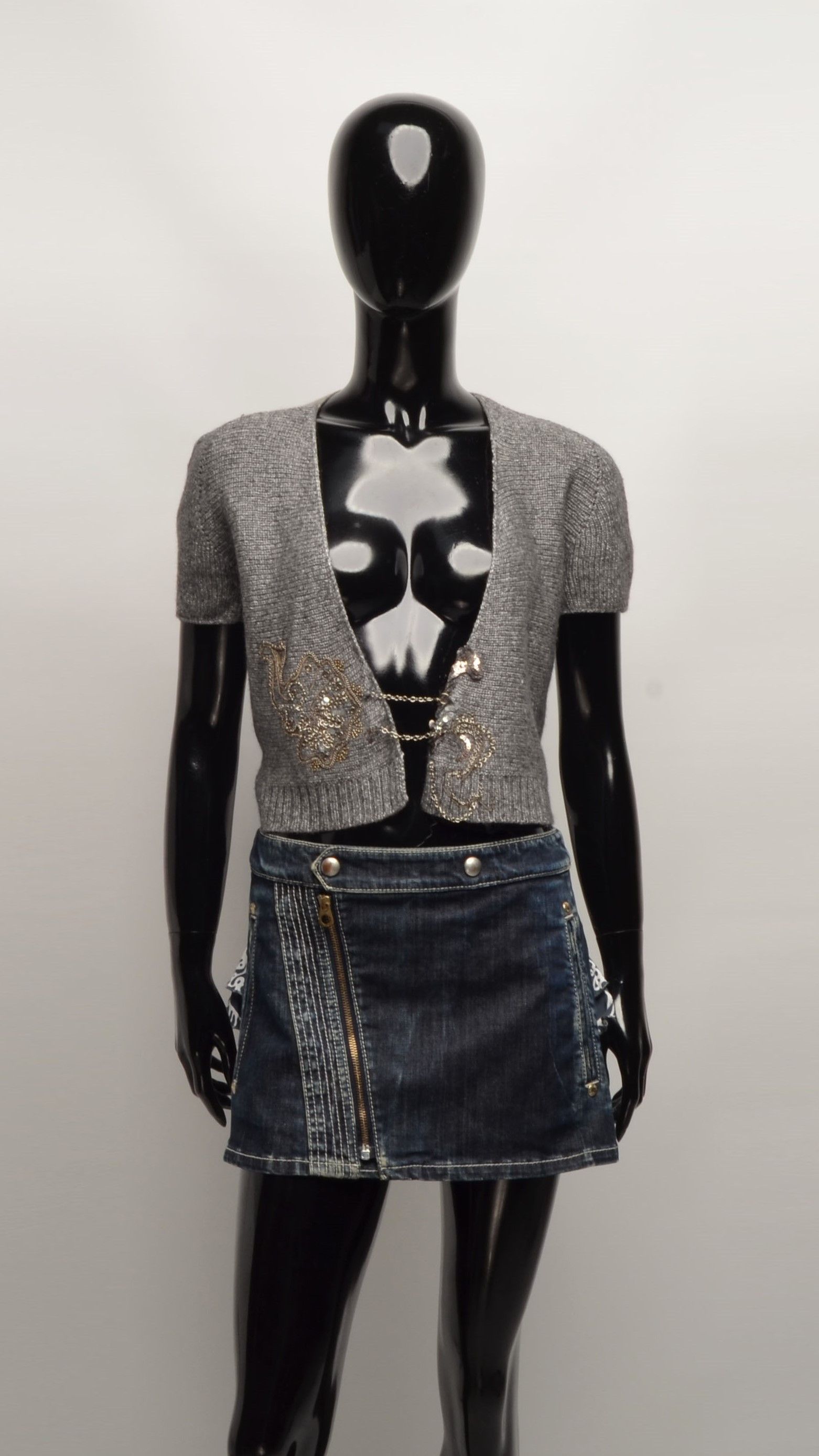 Sportmax Code by Max Mara Cropped Metallic Embroidery Top