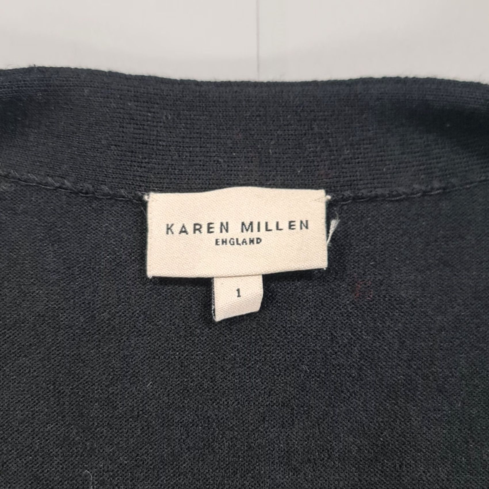 Karen Millen Karen Millen Womens Dress Black Small Knee Length Wool Blend Ruffle Knitted V-Neck Short Sleeve Pullover Casual Designer Stretch Size S / US 4 / IT 40 - 3 Thumbnail