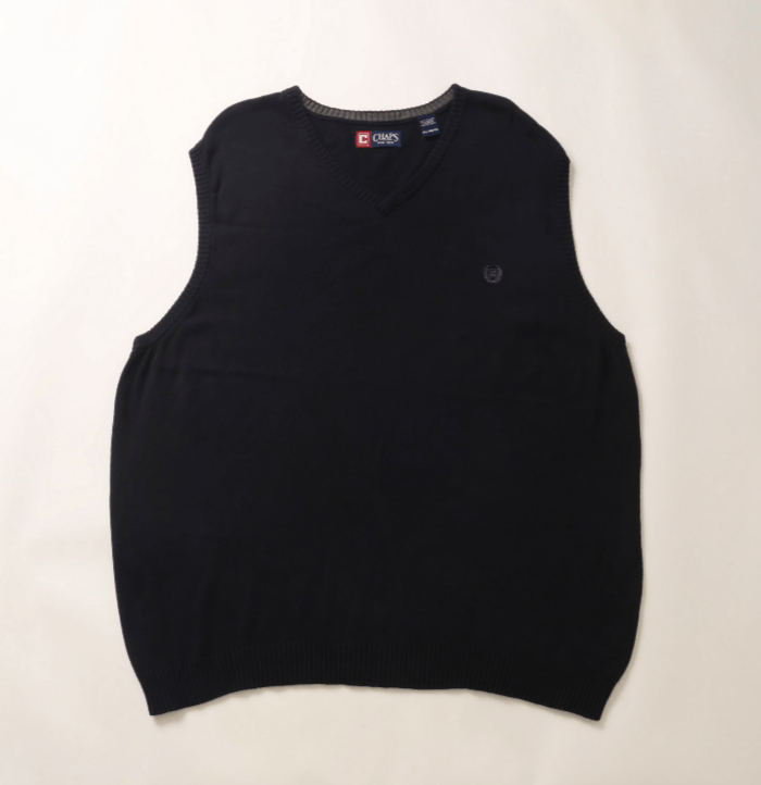 Chaps Ralph Lauren Vintage Chaps Black Cotton Knit Vest (XL) Size US XL / EU 56 / 4 - 1 Thumbnail
