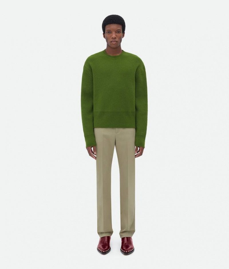 o1w1db10624 English Rib Cashmere Jumper in Green