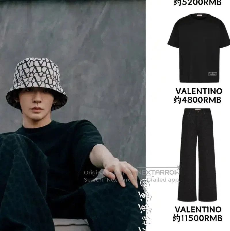 Valentino Valentino Black Cotton Men's T-shirt . Size US L / EU 52-54 / 3 - 7 Thumbnail