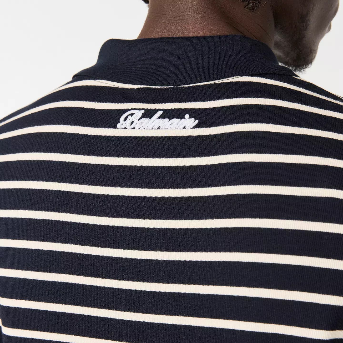 Balmain o1g2r1mq0426 Cotton Short Sleeve Polo Shirt in Blue/White Size US M / EU 48-50 / 2 - 4 Thumbnail